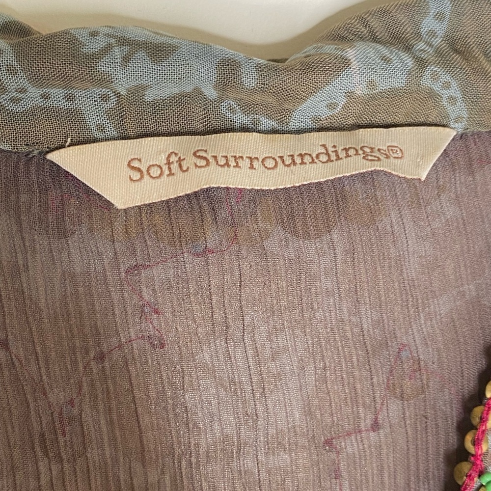Soft Surroundings Sheer Boho Beaded Top - Picture 5 of 6